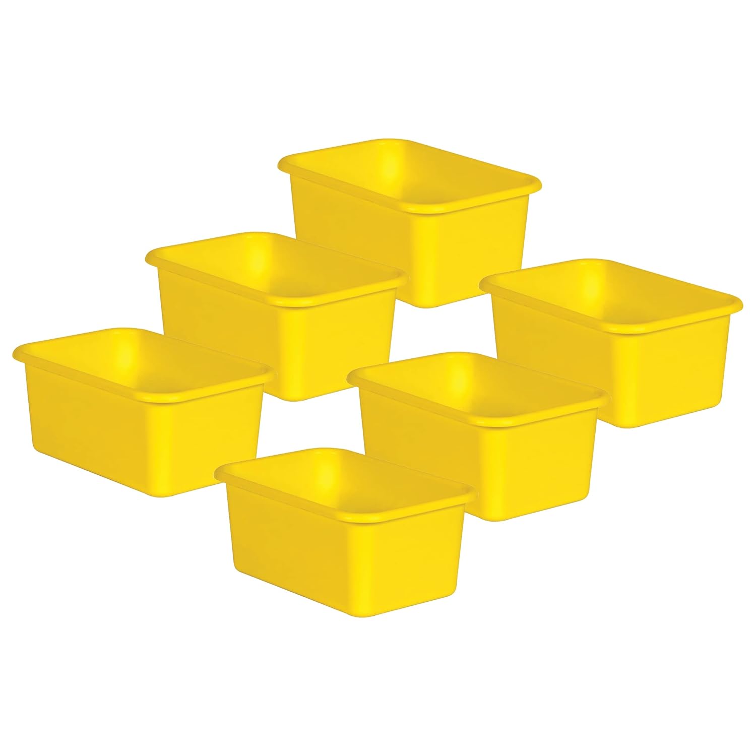 Teacher Created Resources Cubo de plástico pequeño amarillo, paquete de 6 Teacher Created Resources Cubo de plástico pequeño amarillo, paquete de 6