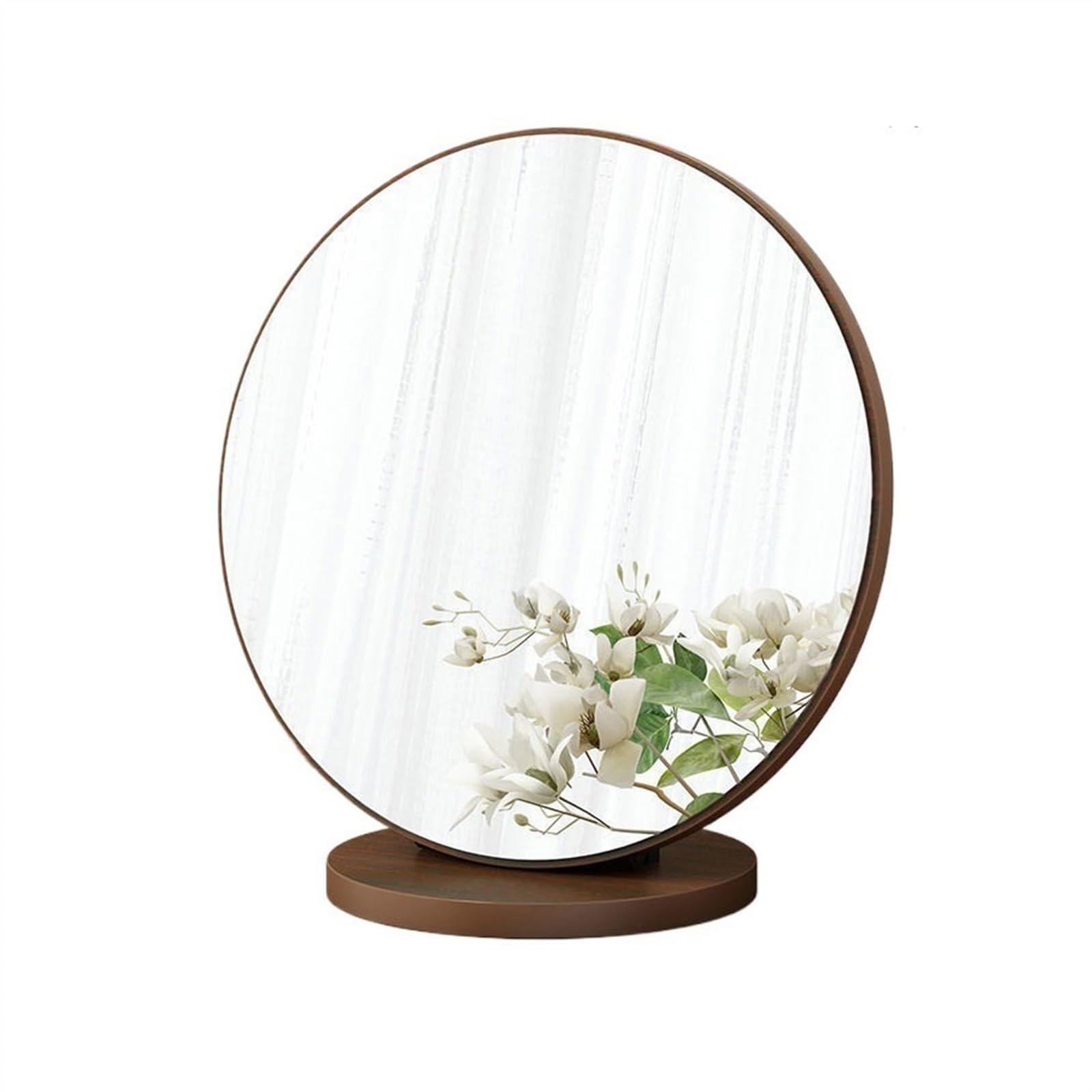 GHJrtHFJ Desk mirror, Cosmetic Mirror Bedroom Desktop Vintage Dressing Desk Tabletop(Bruin,30cm)