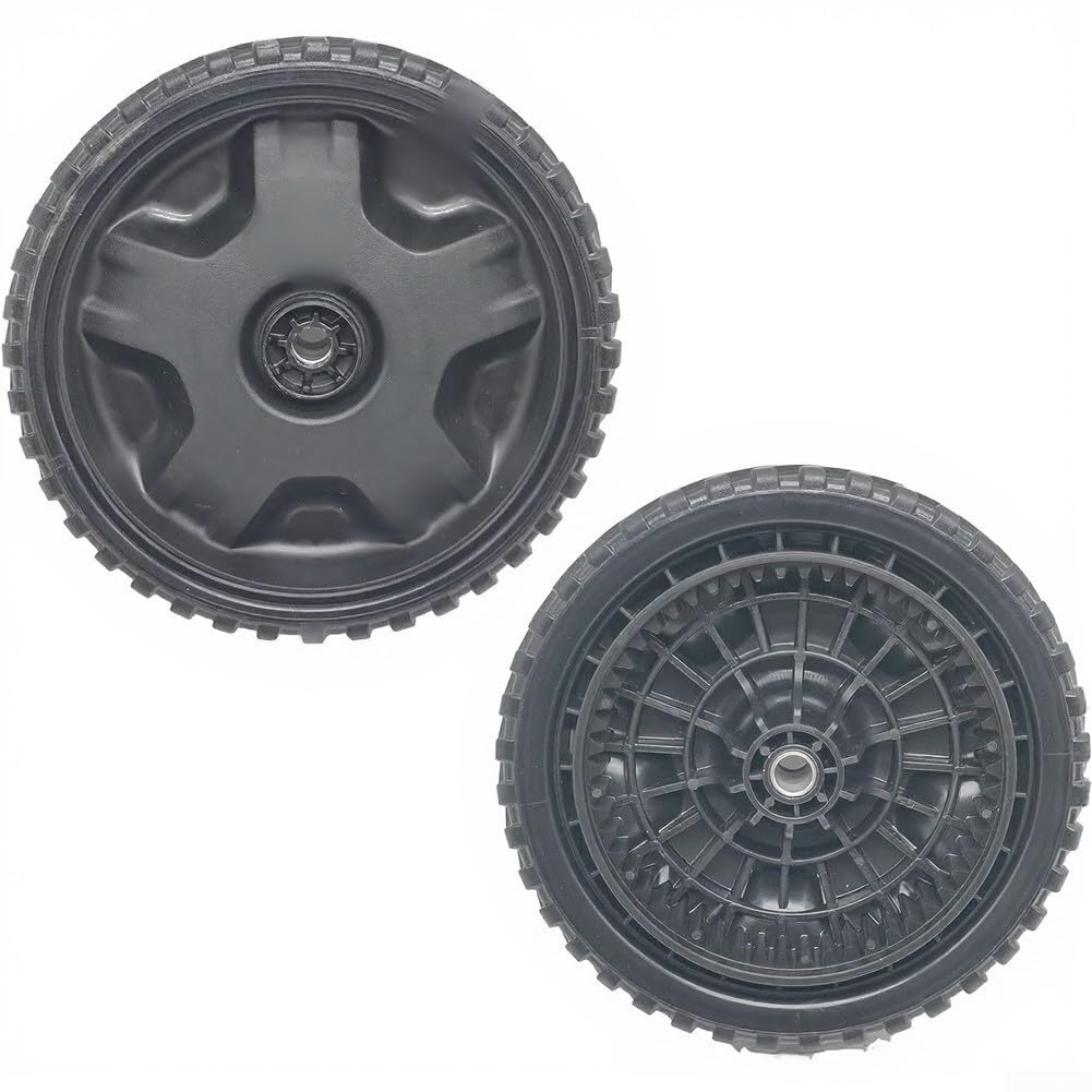 Conjunto de rueda de accionamiento de 8 pulgadas y 53 dientes para Troy-Bilt TB200 TB210 – Neumático de repuesto para carretilla de jardín, cortacésped, rueda delantera de goma de plástico (2 unidades