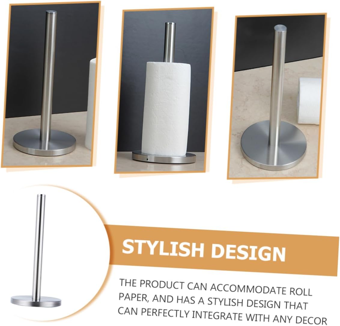 Zerodeko Stainless Steel Vertical Paper Towel Holder Space-Saving Upright Tissue Rack for Kitchen and Bathroom Stylish Design for Home and Commercial Use