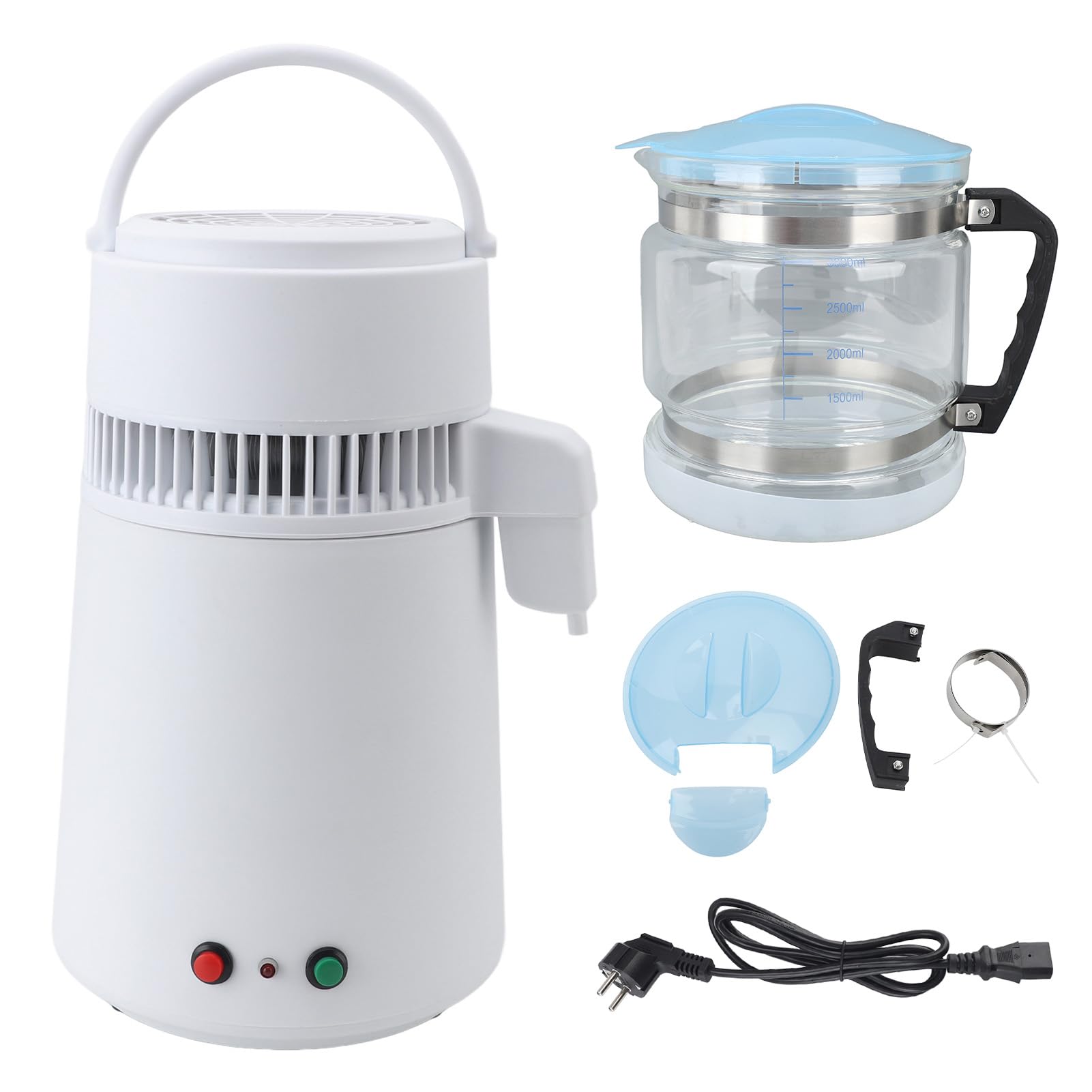 Destilador de laboratorio casero con apagado automático, jarra de vidrio de 4L, fabricante de agua destilada, 750W