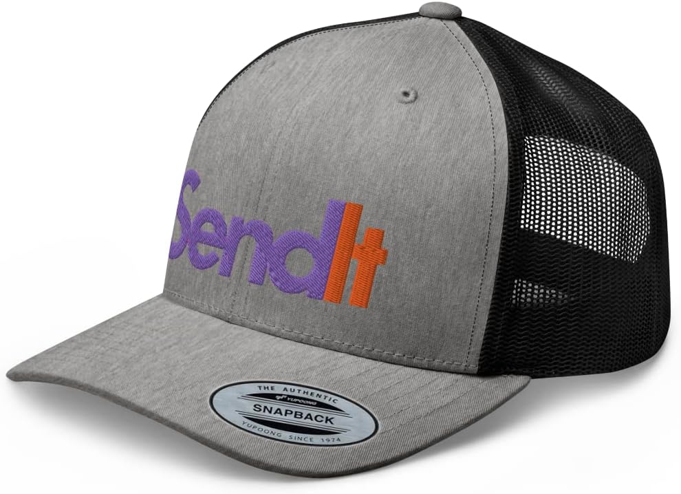 Send It Trucker Hat Funny Golf Mid Crown Curved Bill Adjustable Cap