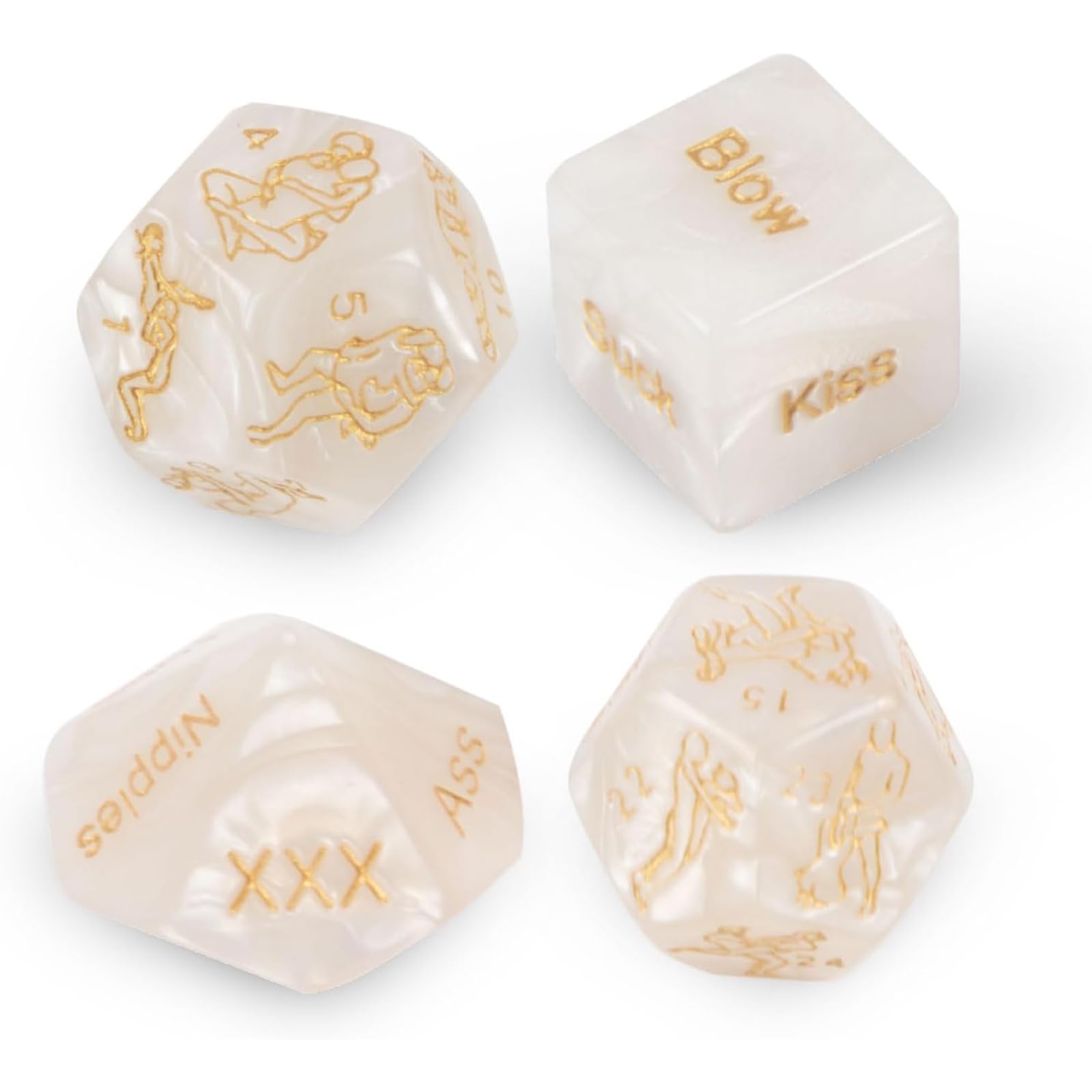BAUCH 4pcs Dadi di Coppia per Appuntamenti Notturni, Dadi Da Gioco, Per San Valentino, Martedì Grasso, Anniversario E Altri Eventi Festivi