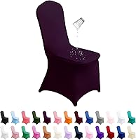 Vista 24 de SUPERO Funda impermeable de elastano para silla, 25 unidades, fundas elásticas para sillas de comedor, fundas de poliéster para sillas de Blanco