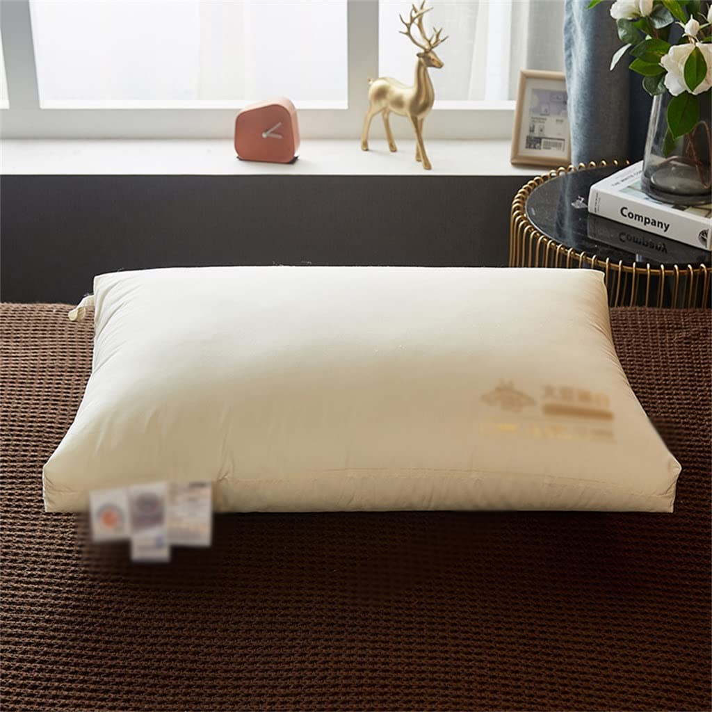 MFJGHU Cotton Soy Protein Fiber Pillow Core Hotel Neck High Low Can Be Washed(Argento)