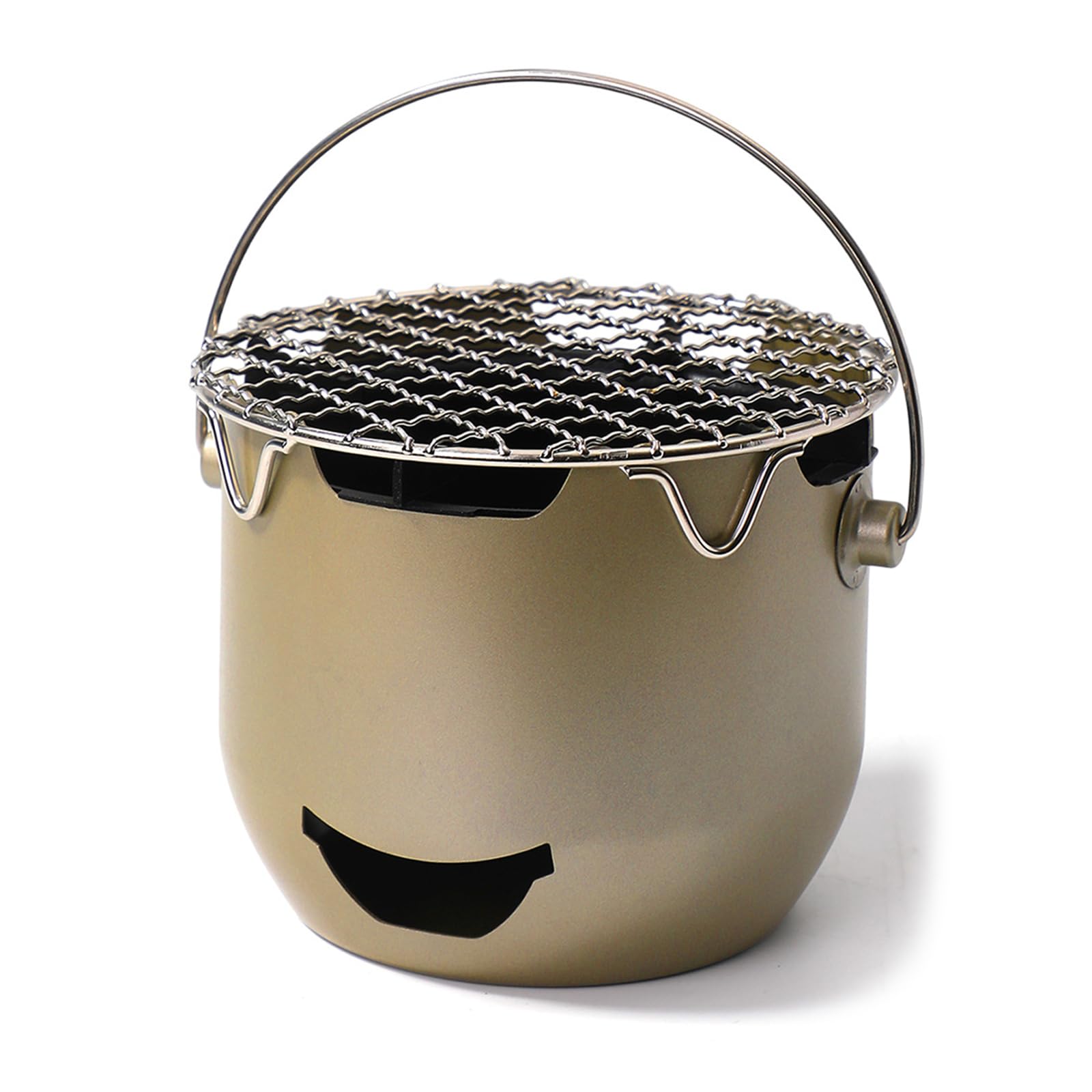 Zbiianxer Green Windproof Small Camping Grills Small Carbon Stove Bbq Portable Charcoal Grills For Outdoor Cooking Family Gathering Bbq For Picnics Cooking