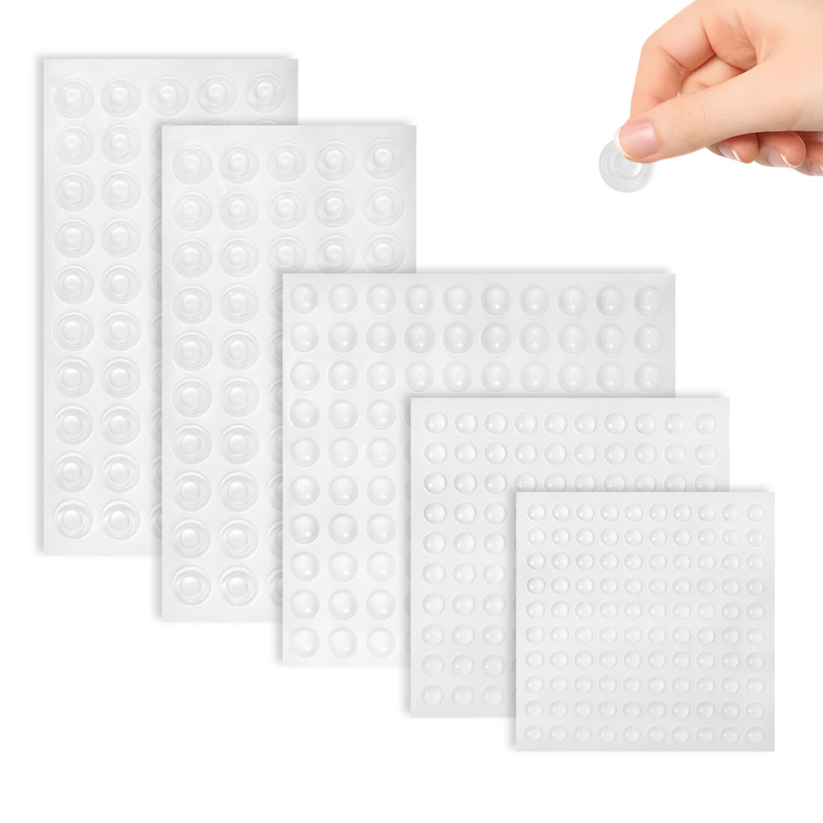 400 Pcs Clear Rubber Feet, Self Adhesive Sticky Rubber Feet Pads,Non-slip Sticky Dots for Furniture, Drawer Doors, Cutting Boards, Small Appliances, Electronic Products(4 Sizes,Clear)