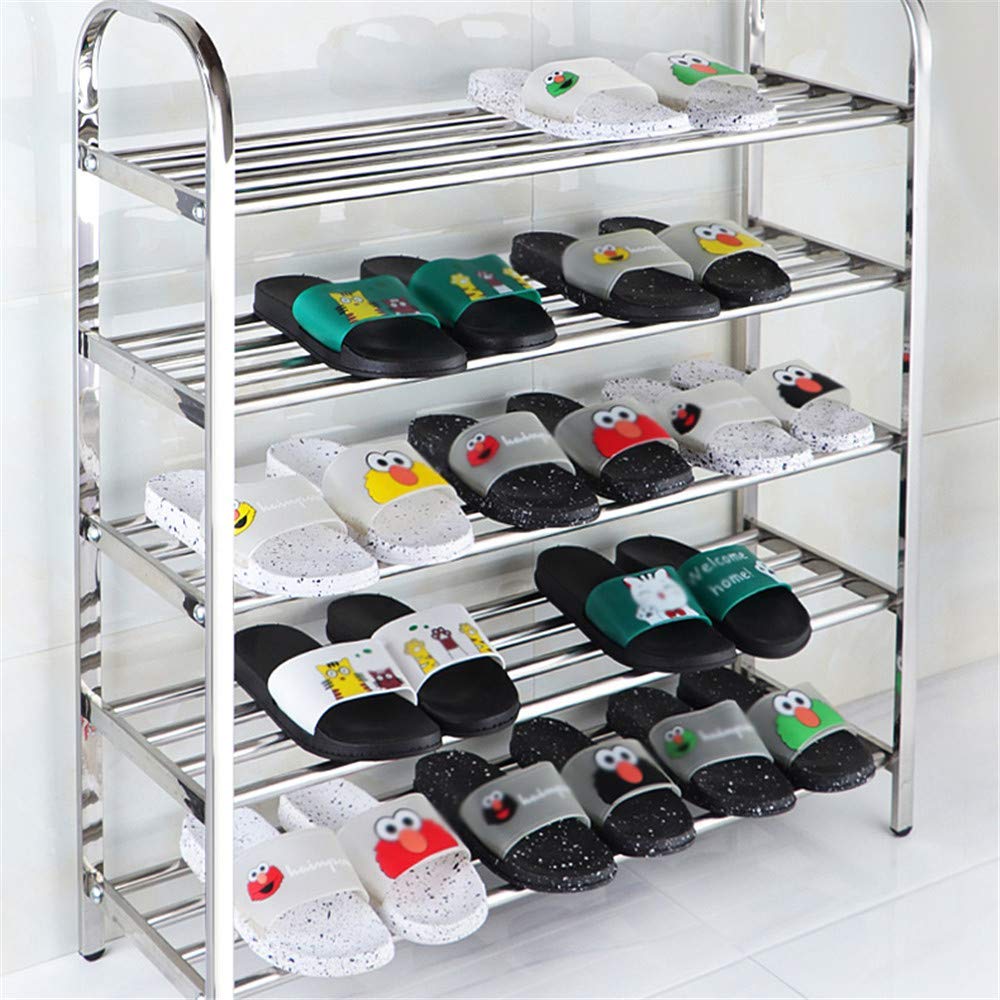 Zapatero organizador de acero inoxidable para dormitorio de estudiantes, 3 y 6 niveles, extensible y apilable, estante de almacenamiento para zapatos
