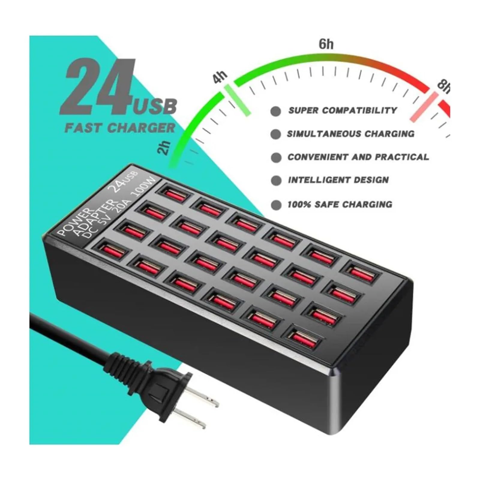 AUBEST Stazione Di Ricarica USB Multiporta 12 Porte Presa Di Corrente Adattatore HUB Dock For Caricatore Da Muro Veloce For Telefono - Foto 3