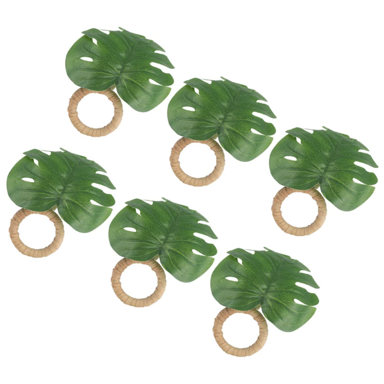 Mobestech 4 Set Portatovagliolo Portatovaglioli Verdi Arredamento Guidato Con Nozze Per Forniture Di Tovaglioli Fibbia Del Tovagliolo Realistica Anello Tovagliolo Pp 6 Pezzi*4