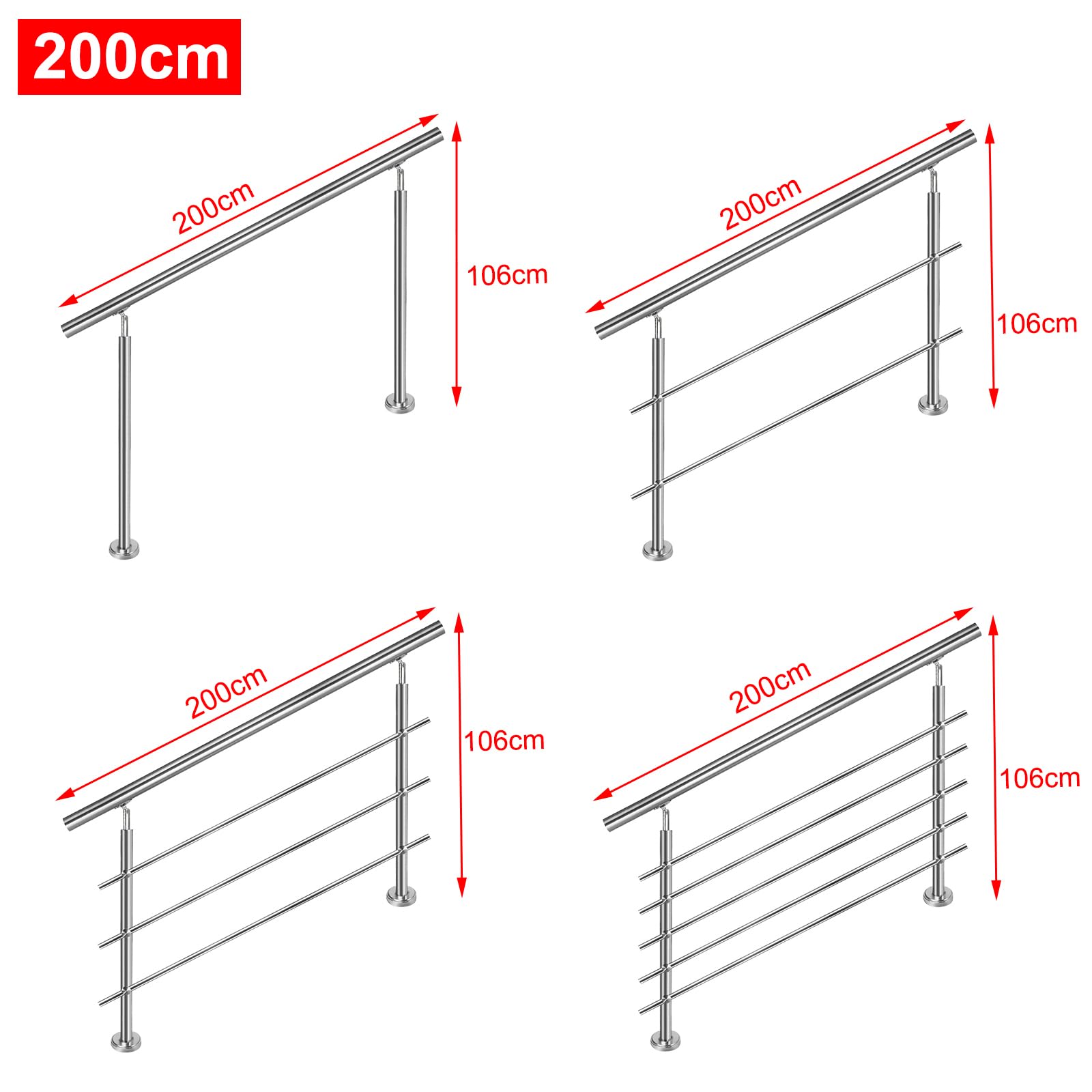 Rampe En Acier Inoxydable V2A Avec Main Courante En Hêtre