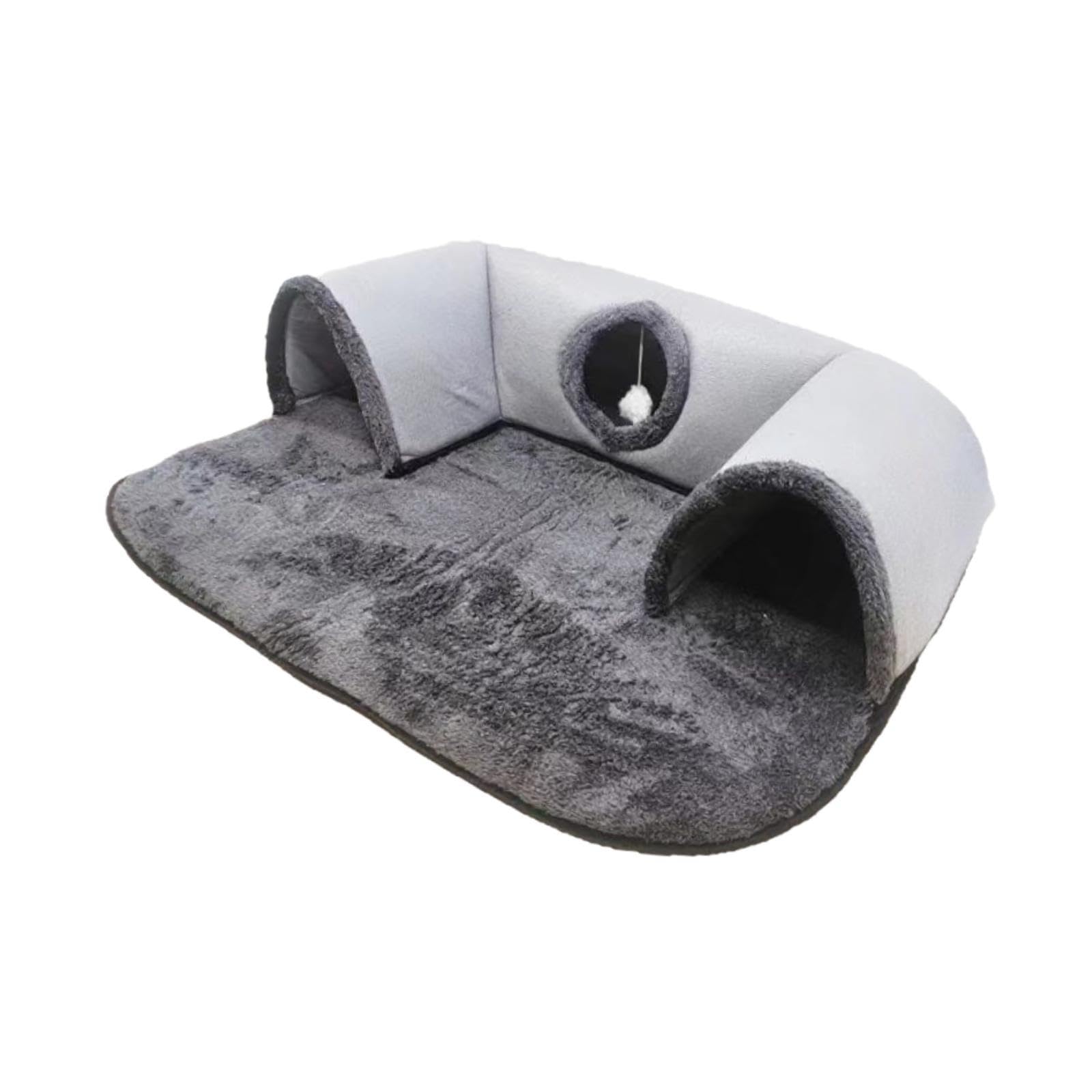 Tunnel pour Chat avec Niche, Lit Tunnel, Tapis Amovible, Cubes Pliables pour Chatons et Petits Animaux, Idéal pour La à L'intérieur Ou à L&, S