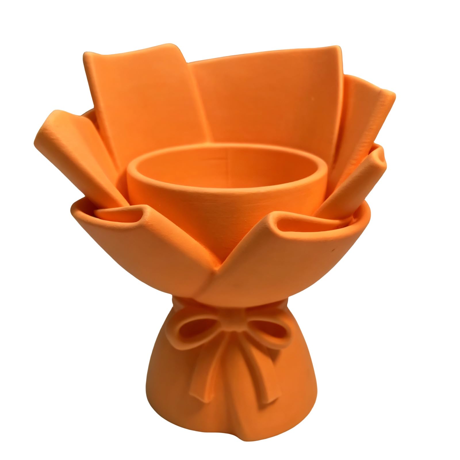 Romance Flower Bouquet Shaped Pencil Cup Holder with Wide Base Pots for Stable Desktop Storage and Decorations Published Arrangement Pen Owner