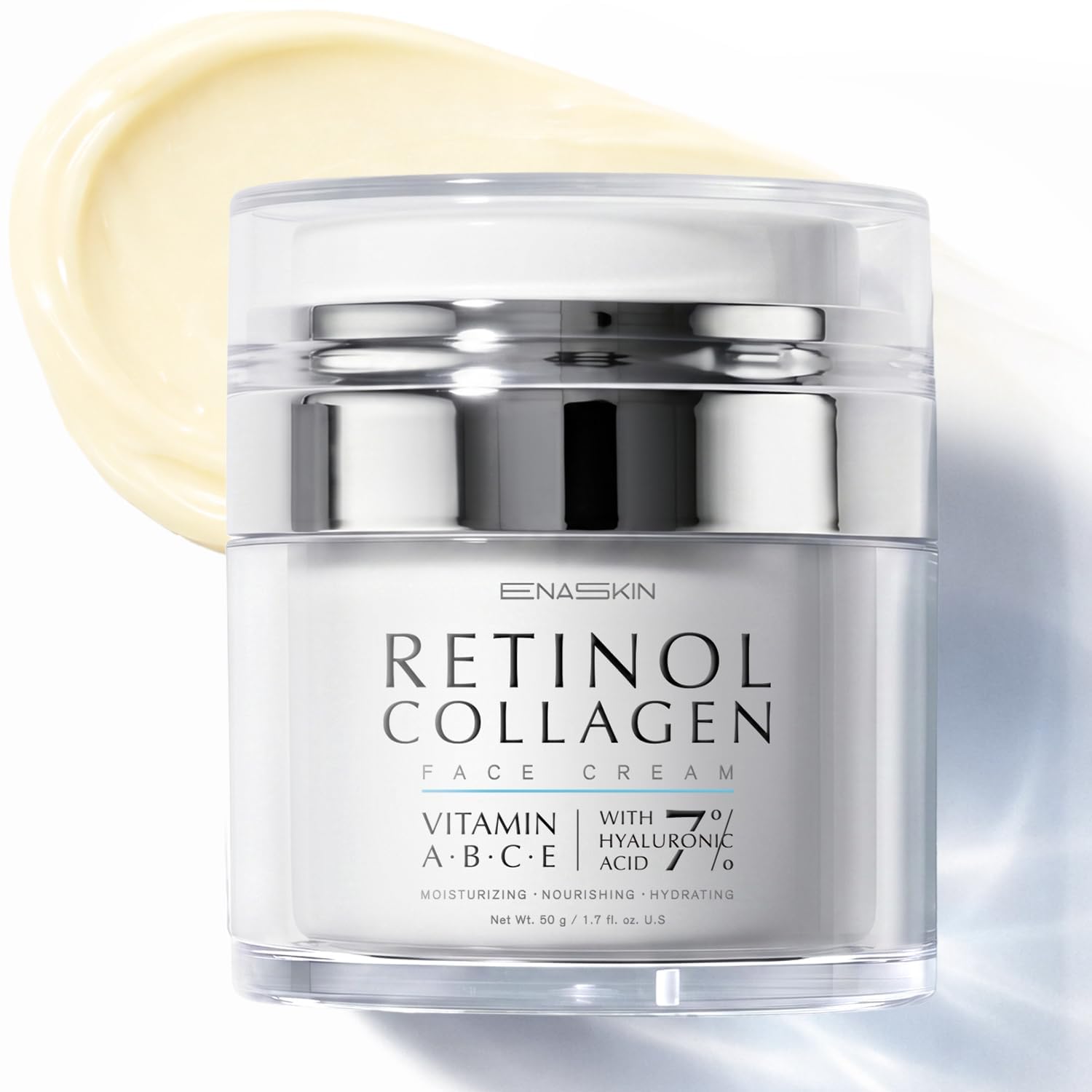 EnaSkin Retinol Cream for Wrinkles: Face Neck Collagen Cream for Tightening Skin - Anti Aging Facial Moisturizer Day and Night for Women and Men 1.7 Fl OZ