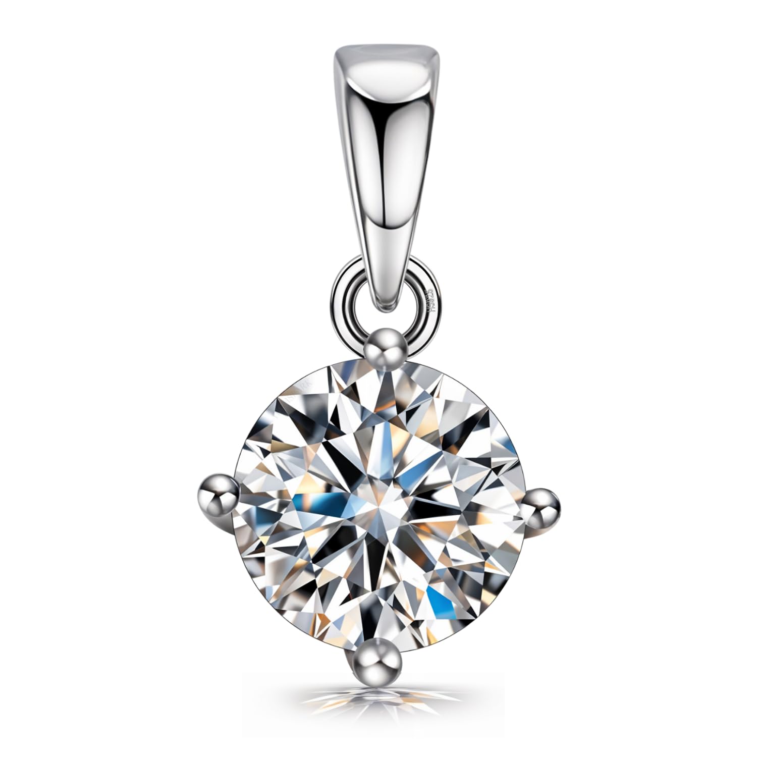 Silver Solitaire Pendant| 92.5 Sterling Silver & Diamond Like Brilliance Sparkling Zirconia for that Stunning Shine | Lovely Gift - Silver 8mm-image-14