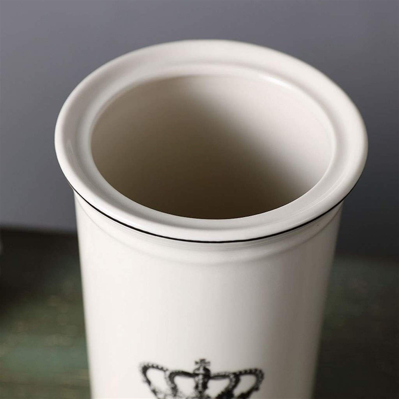 Escobilla Baño/Escobilla y Portaescobillas de Baño Cepillo y soporte de tazón de inodoro independiente compacto, mango de acero decorativo y base de cerámica de corona, cepillo con tapa, limpieza prof