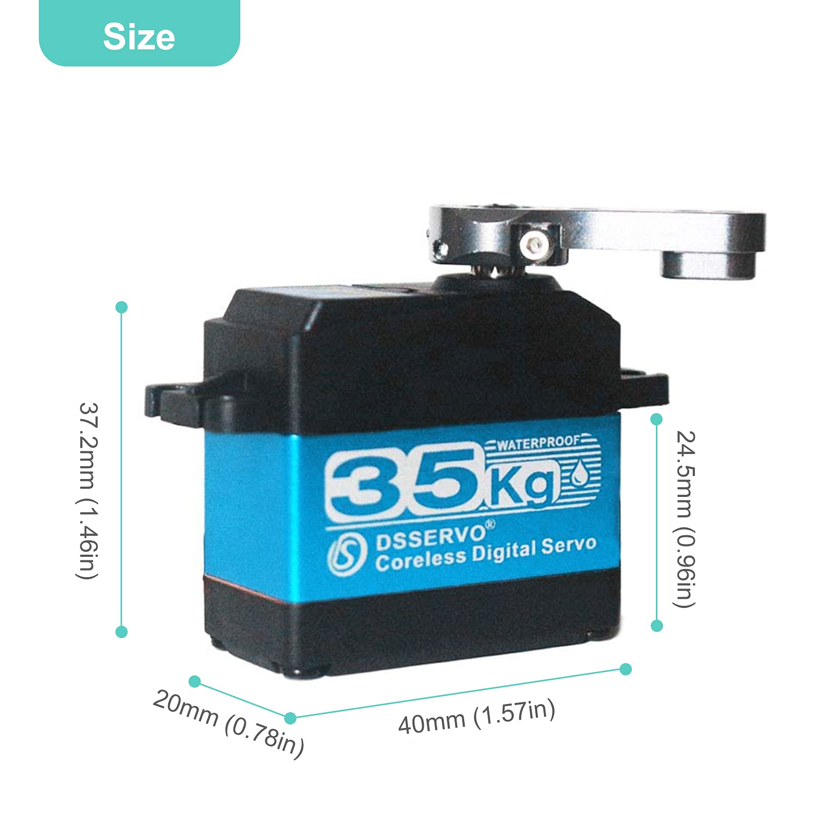 35KG Servomotore Digitale Coreless Ingranaggio in Acciaio Inossidabile 7.4V Coppia Elevata Impermeabile DS3235 con Braccio servo 25T per Robot per Auto RC (180 °