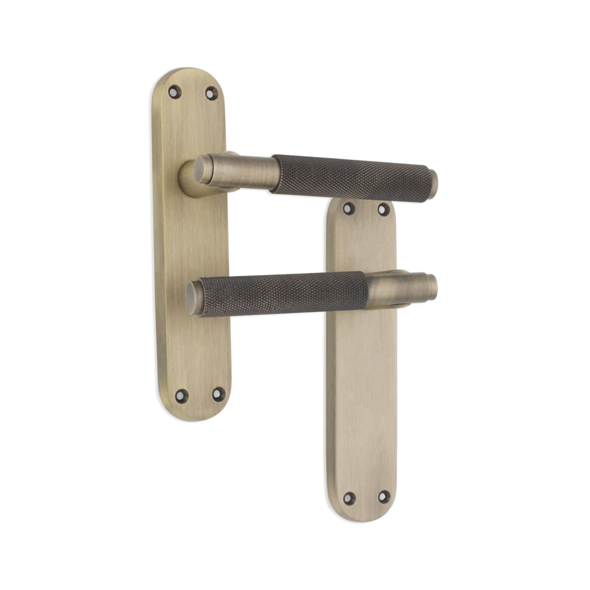 Infinity Decor Matt Antique Knurled Lever Latch Door Handle On Backplate Set Passage Door Pulls – Suitable For Internal & Exterior Doors