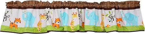 Cenefa de ventana para habitación del bebé, diseño de elefante, jirafa, tigre, para bebé, niño y niña (elefante de mono verde)
