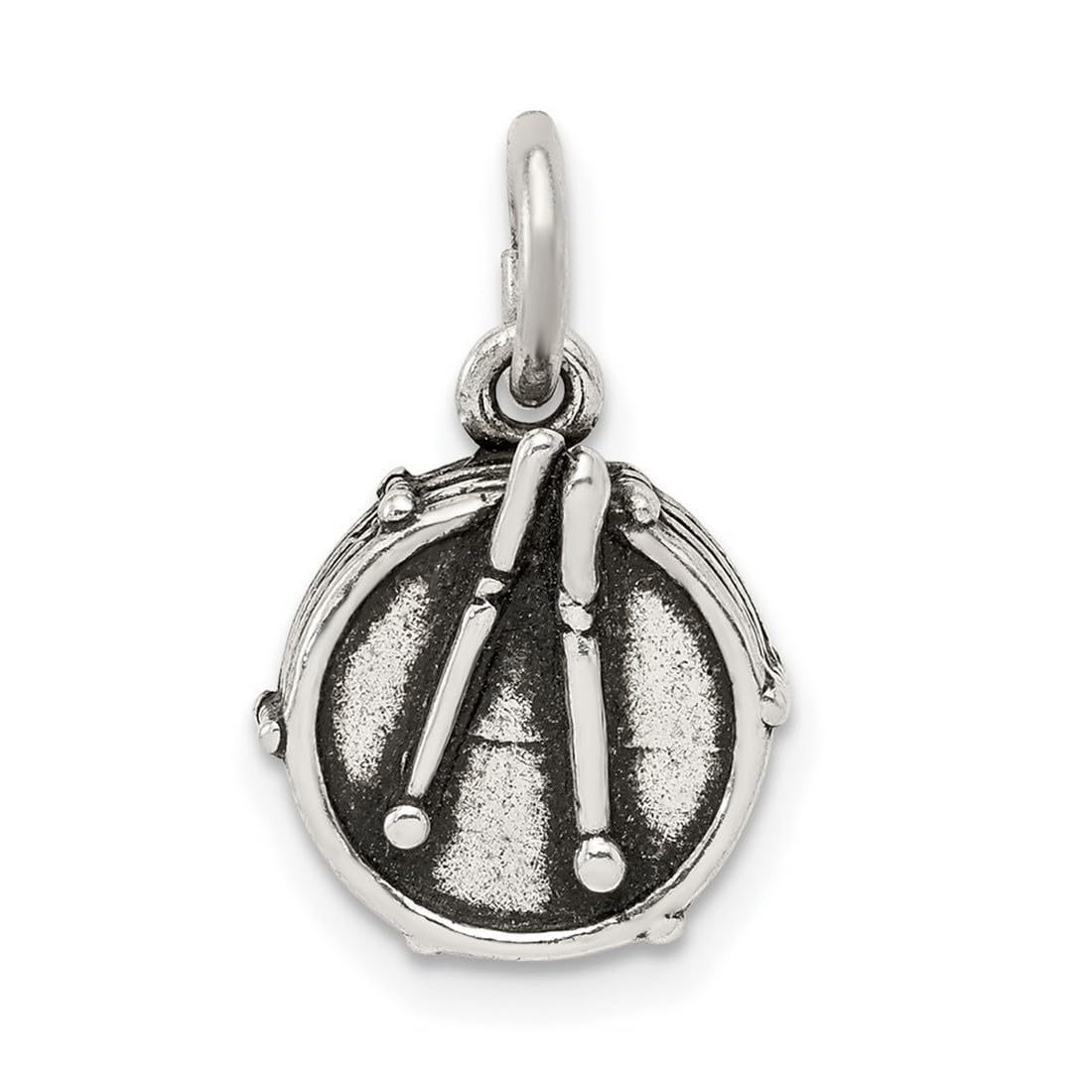 Halskette mit Anhänger aus 925er-Sterlingsilber, polierte Trommel, Maße: 17 x 10 mm breit, Schmuck für Damen