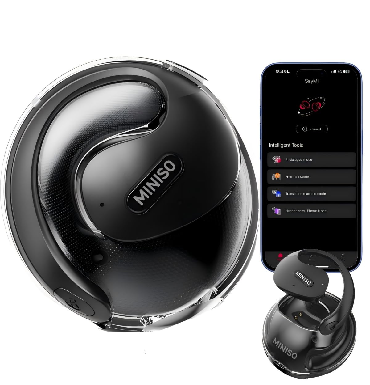Amazon.com: MINISO X15PRO Earhook Open Ear Bluetooth Earbuds,165