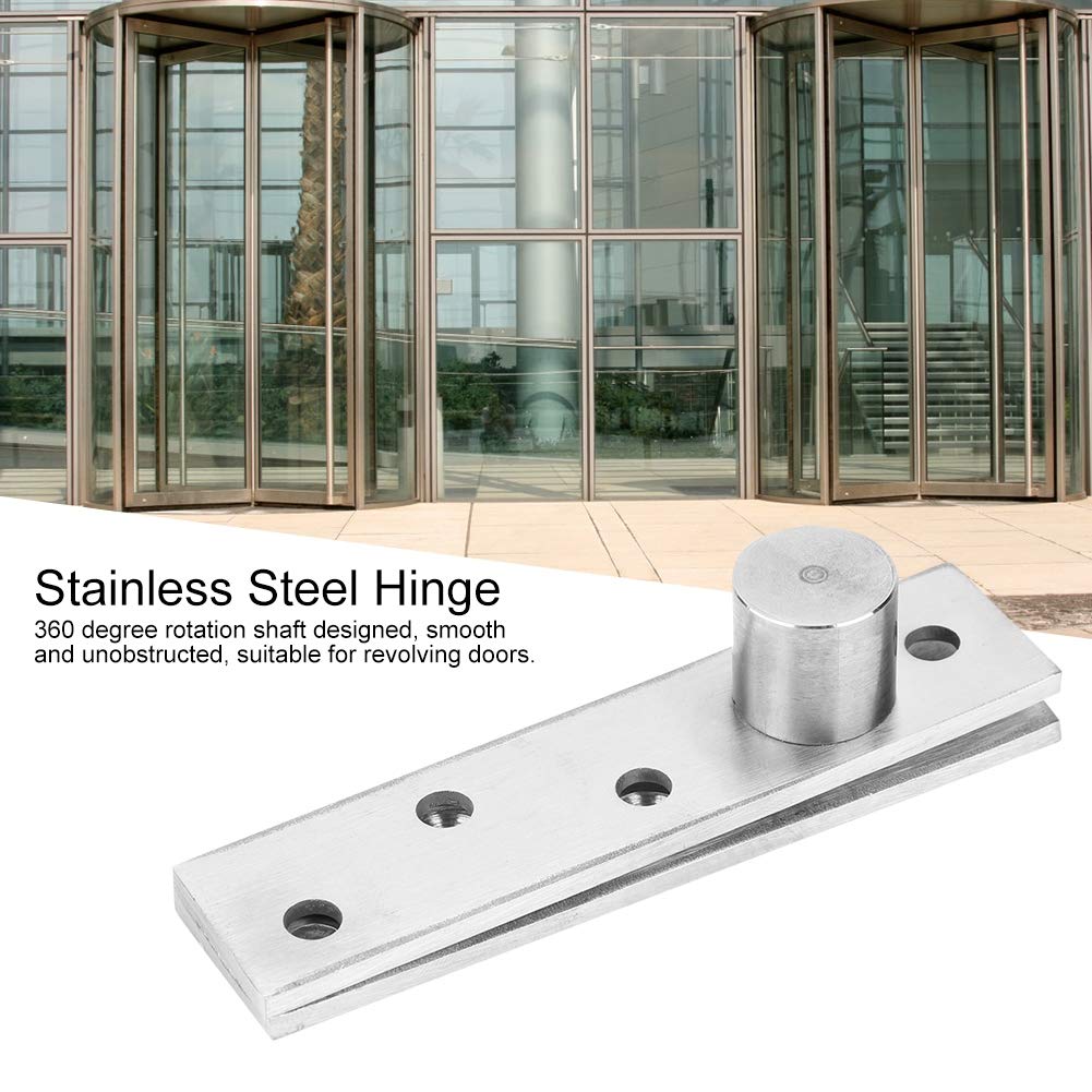 360 Degree Rotating Stainless Steel Door Hinge Top Bottom Pivot Hardware Parts Suitable for Revolving Doors Optional Neutral Shaft or Eccentric Shaft Ideal for Home Improvement