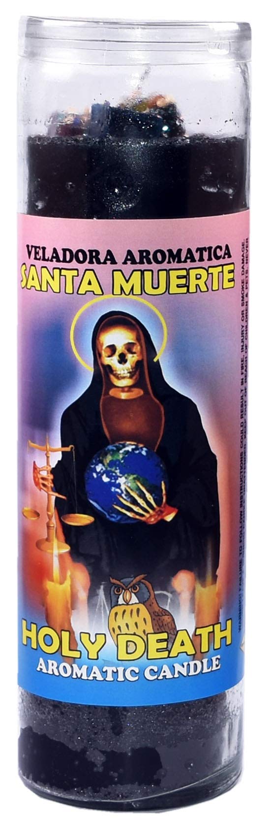 3 Pieces Candles Cocktail VELADORA HOLY Death Black- Santa Muerte Negro Aromatic