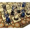 Medieval Times Crusades Warrior Chess Set Blue & White Maltese Cross with 16 1/2 Mosaic Color Board