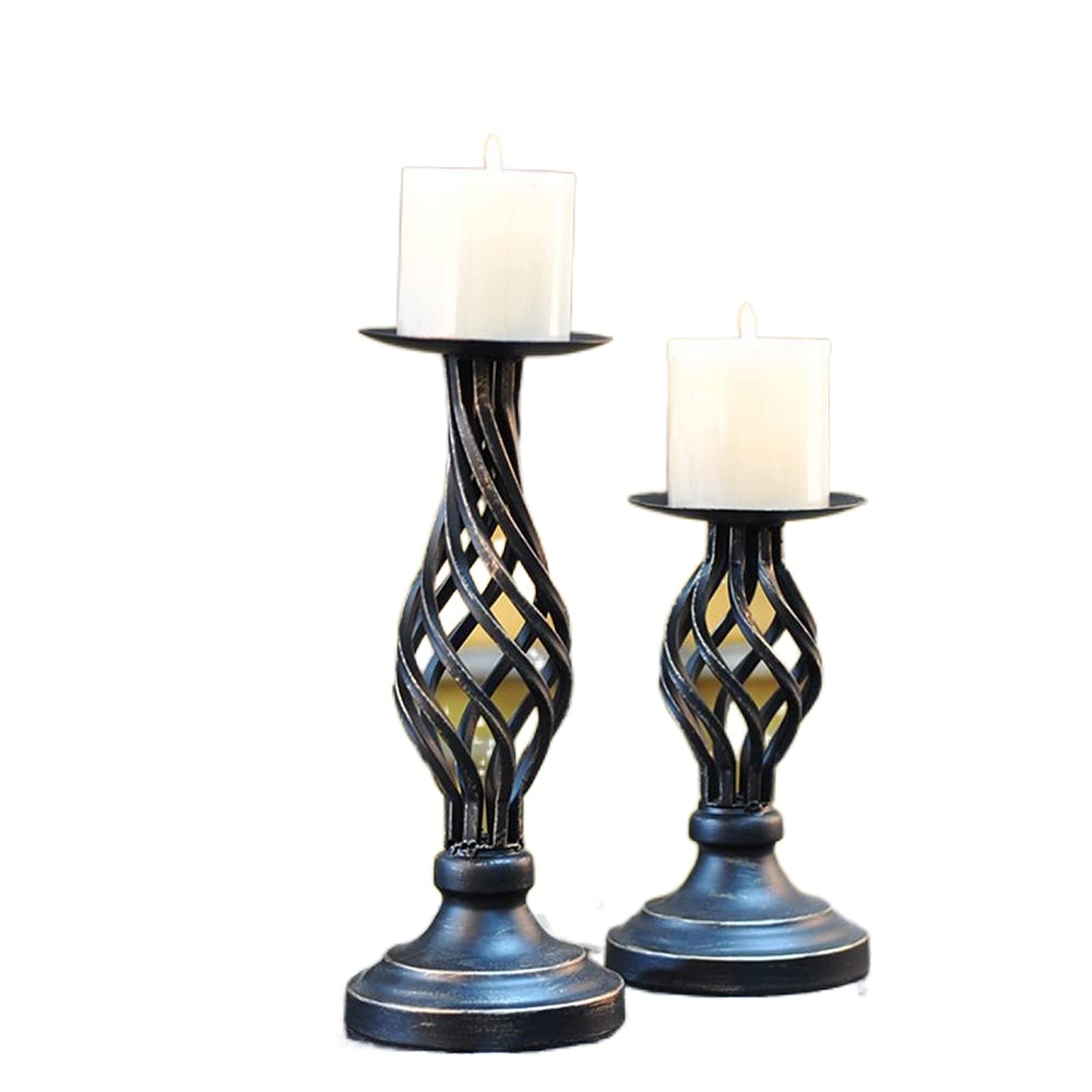 Sbjklyrn One Color Candleholder, Candle Holder Decoration Hollow Iron Frame Candle Holder Wedding Candlelight Dinner Home Night Light Base