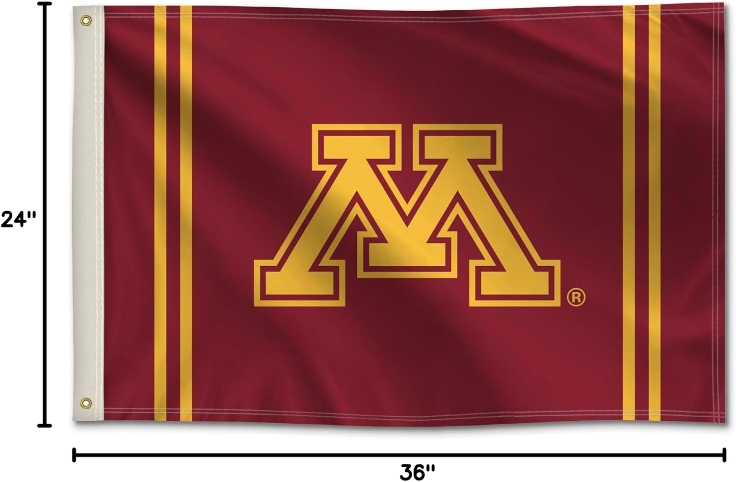 Minnesota Golden Gophers College Sports Printed Flag - NCAA Licensed - Nylon - School Banner (Maroon, Gold) (2' x 3')