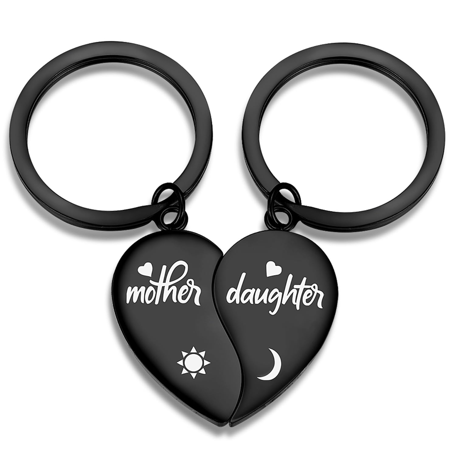 Yonhon Mother Daughter Bracelet Necklace for 2/3/4, Mother Daughter Matching Keychain Set