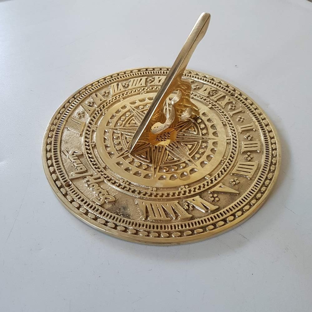 garden ornaments and accessories Round Large Sunny Hours Brass Sundial
