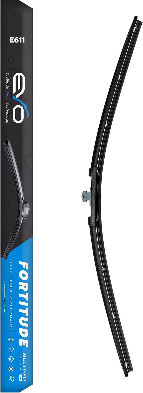 EvoBlade Fortitude Multi Fit Extreme All Weather OEM Quality Windshield Wiper Blades 20 x20 Set for Front Windshield Black