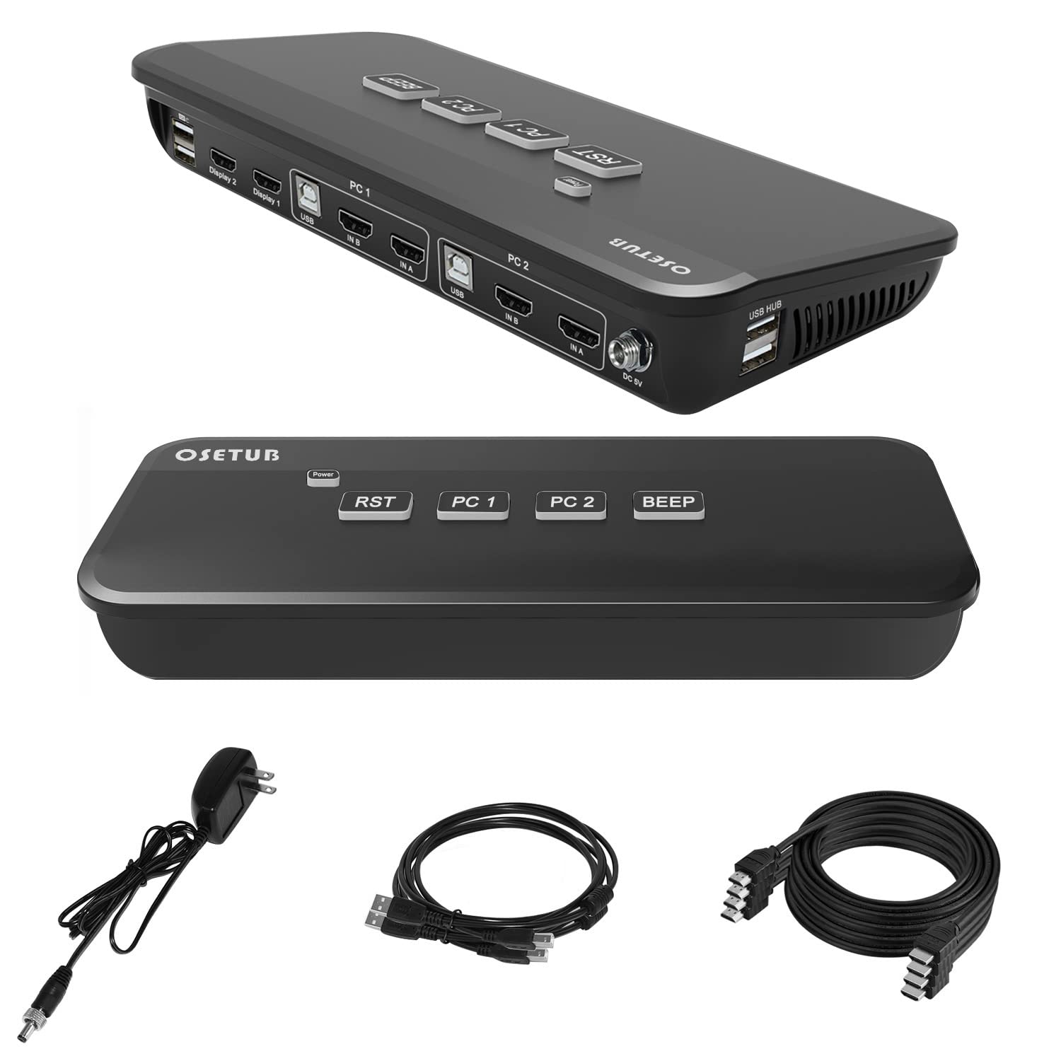 4x2 Dual Monitor HDMI KVM Switch, KVM Switch Keyboard Video Mouse