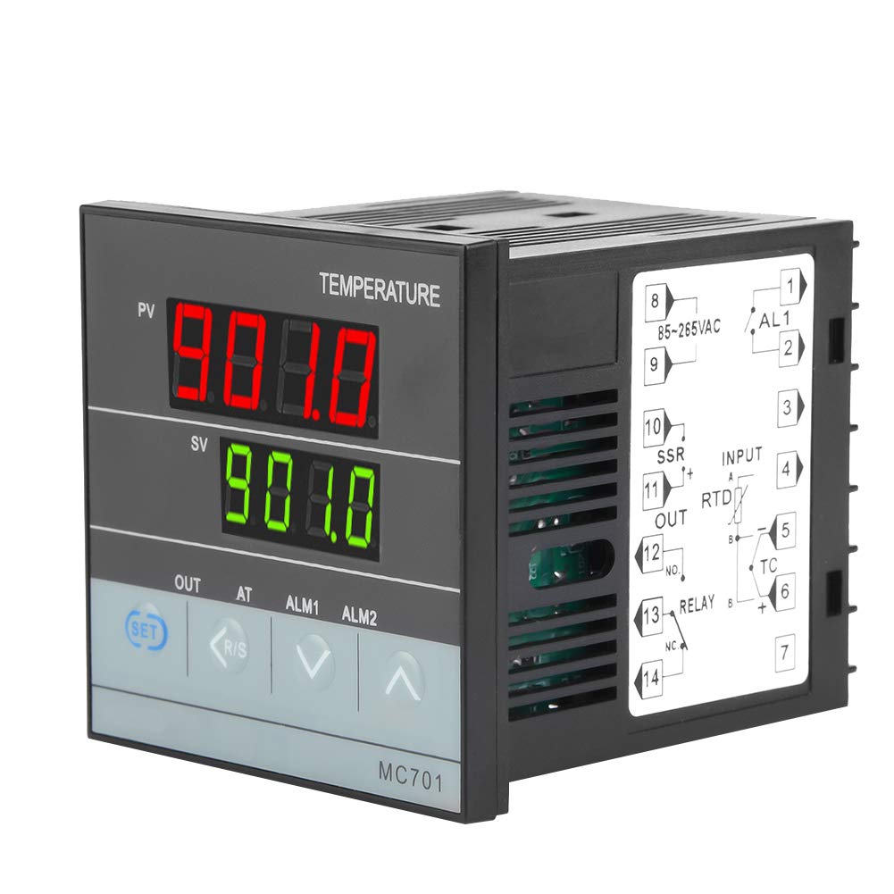 MC701 Regolatore di Temperatura PID Digitale Relè di Ingresso Sensore PT100 Tipo K Uscita SSR con Custodia Ignifuga