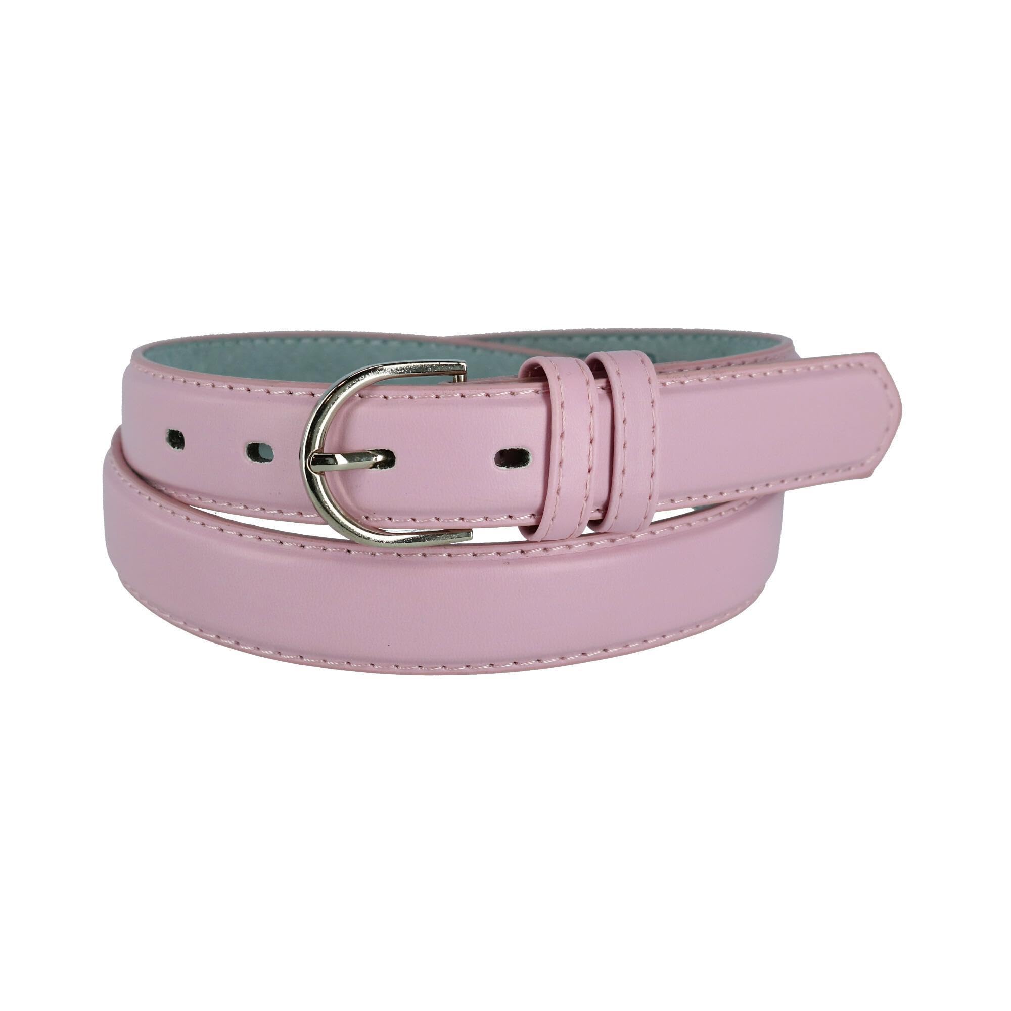 CTM Women's Leather 28.5 mm Dress Belt, XL, Light Pink