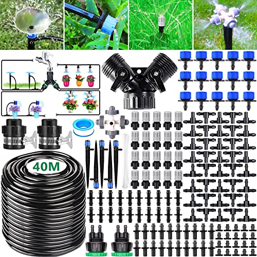 BARAKYEG 189 PCS Bewässerung Kit,40m Garten Micro Drip Bewässerung Automatik Bewässerung Kit Schlauch Tröpfchenbewässerung DIY Gartenbewässerung für Landschaft,Flower Bed,Terrasse Pflanzen