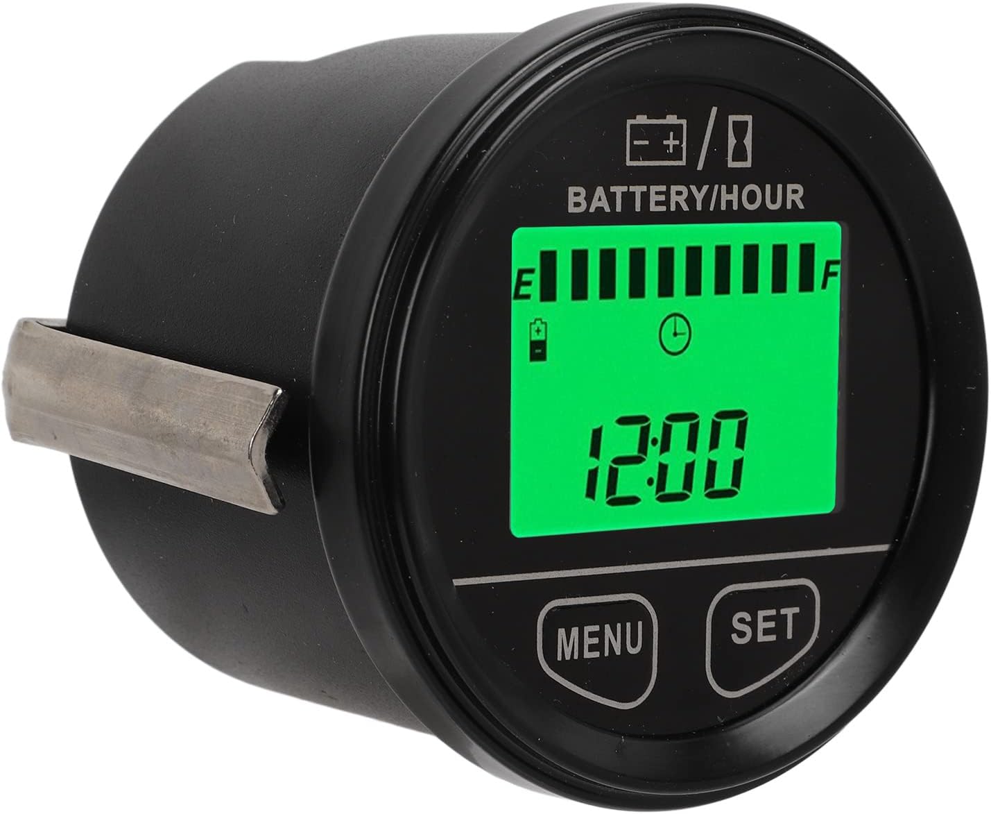 Weikeya Monitor de Batería, Medidor de Voltaje para Automóvil de 2,05 Pulgadas de Diámetro, 12 V a 24 V, Identificación Automática, Instalación Ajustada para Apiladores