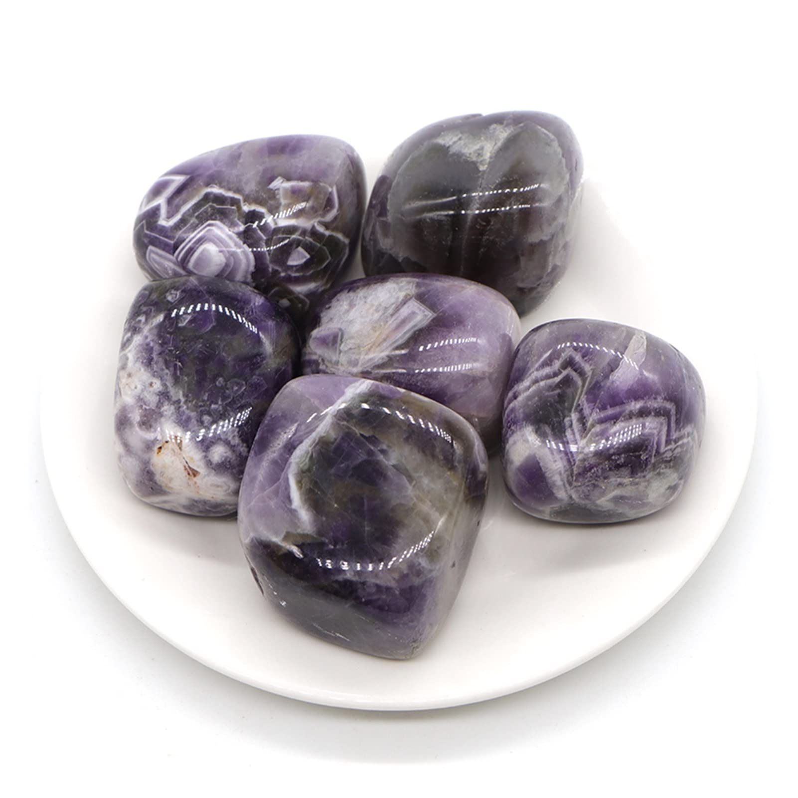 Amethyst Rohstein Natürliche Amethyst Quarzkristalle und Heilsteine Trommelbecher Mineral-Spexte Edelsteine Home Aquarium Dekoration (Color : Amethyst, Item Diameter : 500g)