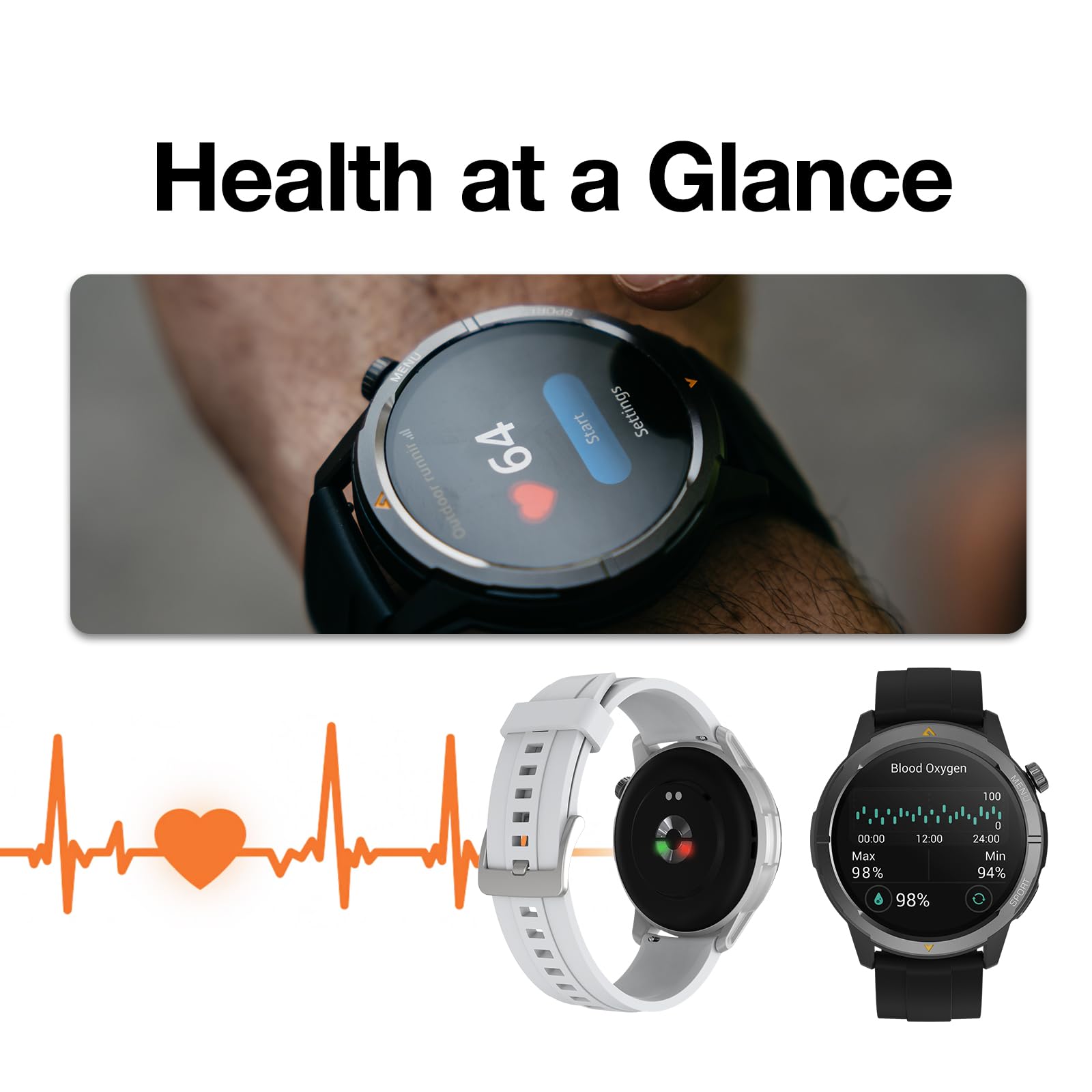 AGM Legion - Orologio intelligente da uomo, impermeabile fino a 5 ATM, antiurto e a prova di caduta, oltre 100 modalità sportive, chiamate Bluetooth, bussola, barometro e altimetro, display AMOLED da