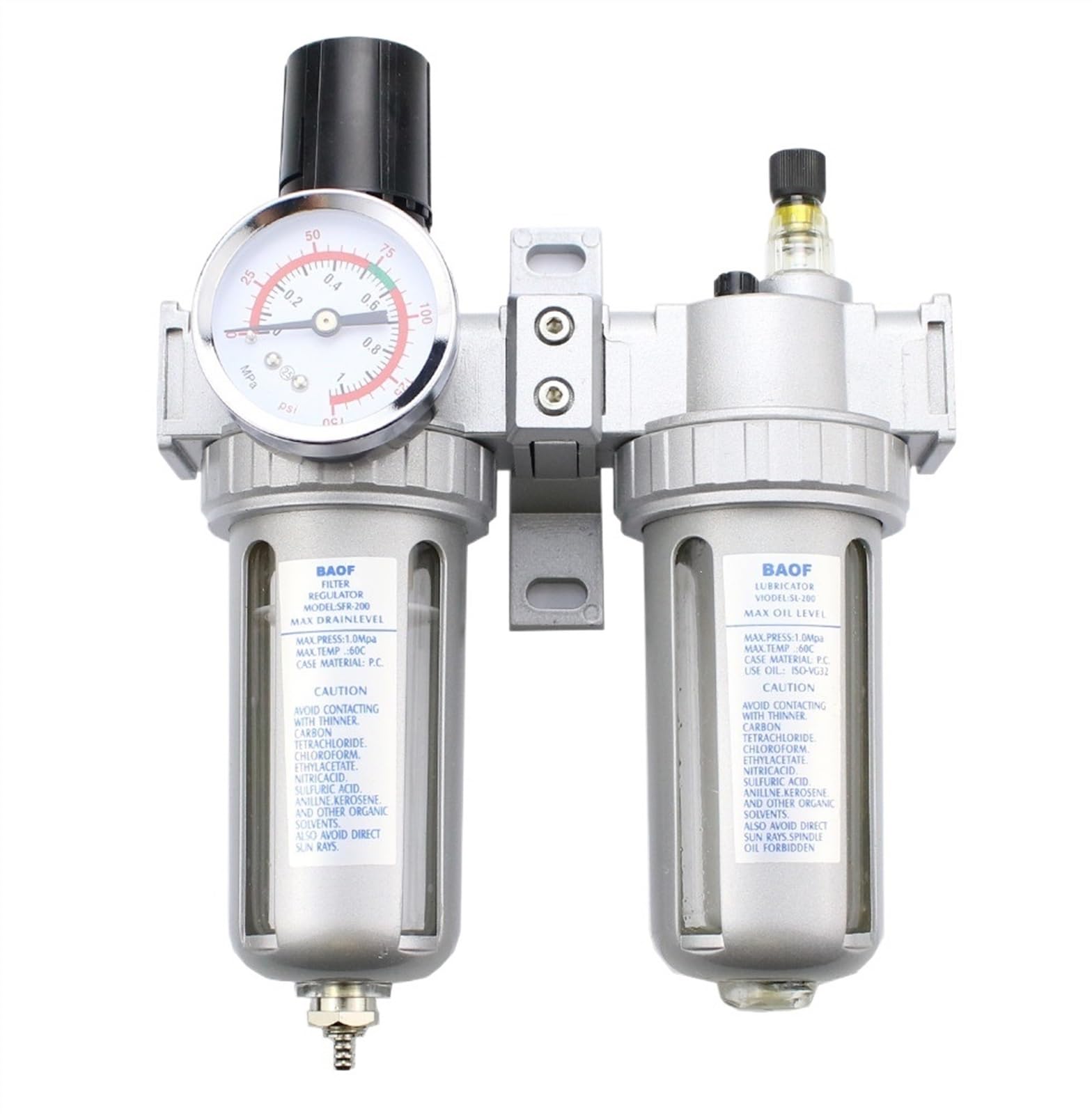 SFC-200 300 400 Dos unidades Filtro de aire Regulador Lubricador Compresor de aire Filtro Regulador SFC-200 Unidades de preparación de aire(SFC-300,1/2")
