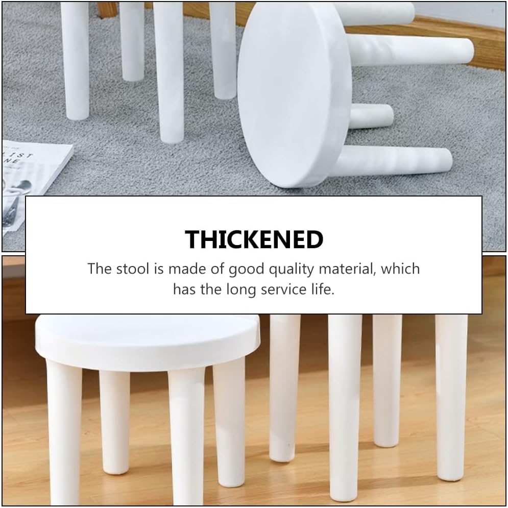 Plastic Multi-Purpose Step Stool Household Shoe Changing Stool Bathroom Sitting Stools Footstool for Living Room Bedroom Padded Seat