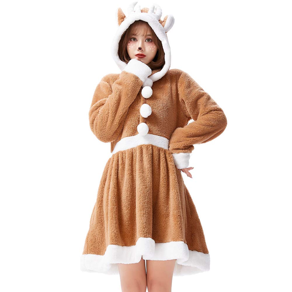 Amazon.co.jp: クリスマス コスプレ トナカイ レディース ふわふわ