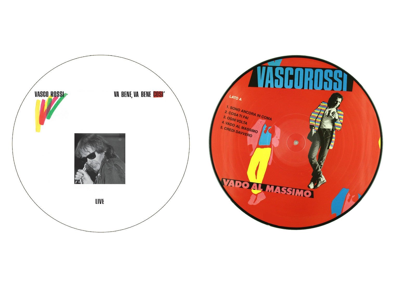 Offerta 2 Vinili Vasco Rossi Picture Disc edizione limitata (600 copie) e numerata - Vado Al Massimo, Va bene Va bene Così