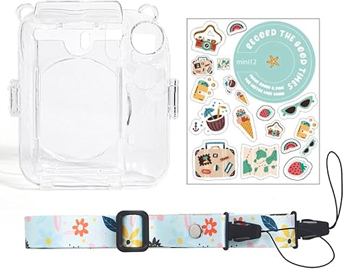 Miniatura 9 de Funda transparente Mini 12 con bolsillo para película para cámara instantánea Fujifilm Instax Mini 12, vitrina con correa de hombro ajustable