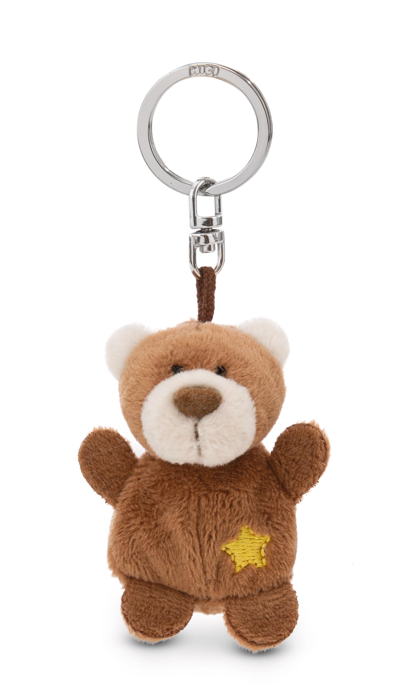 NICI Keyholder bear with star 5cm - brown - A loyal companion for backpacks or bags, keychain for key rings & key holders for all ages | 62095