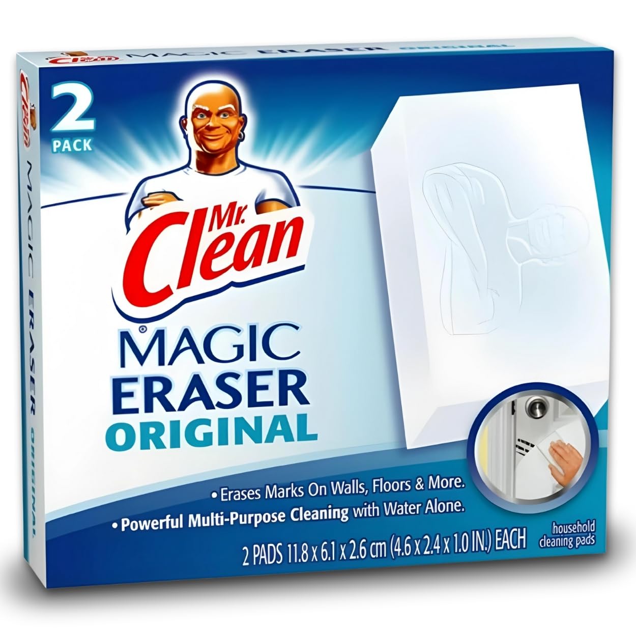 Mr. Clean Mr Clean Erase And Renew Magic Eraser, Original, 2 Count