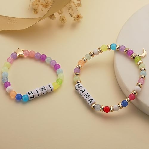 Miniatura 6 de Pulseras de regreso a clases para mamá y yo, pulsera preescolar para el primer día de jardín de infantes, juego de pulseras a juego para 2, pulseras