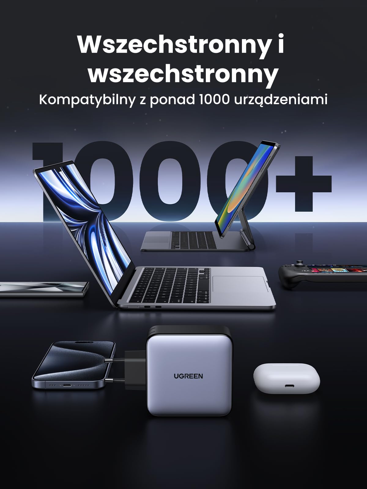 UGREEN Nexode Ładowarka 100 W USB-C, 5 portów, szybka ładowarka wieloportowa