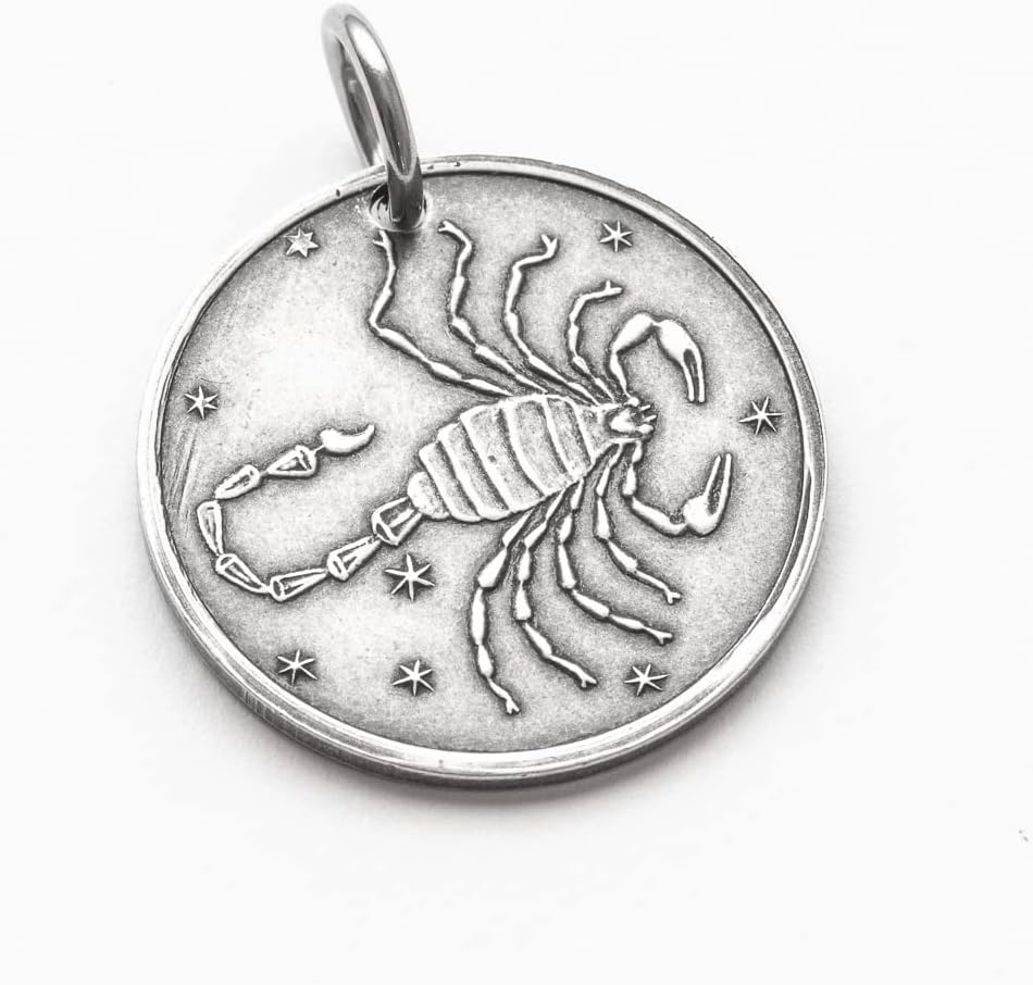 Zodiac Scorpio Moon Silver Charm and Necklace